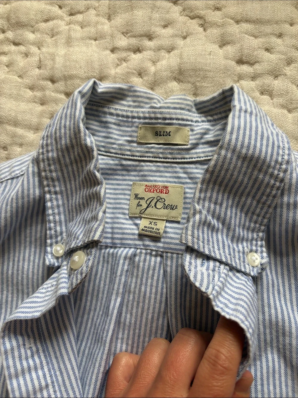J.Crew Pen-Striped Cotton Oxford button-down